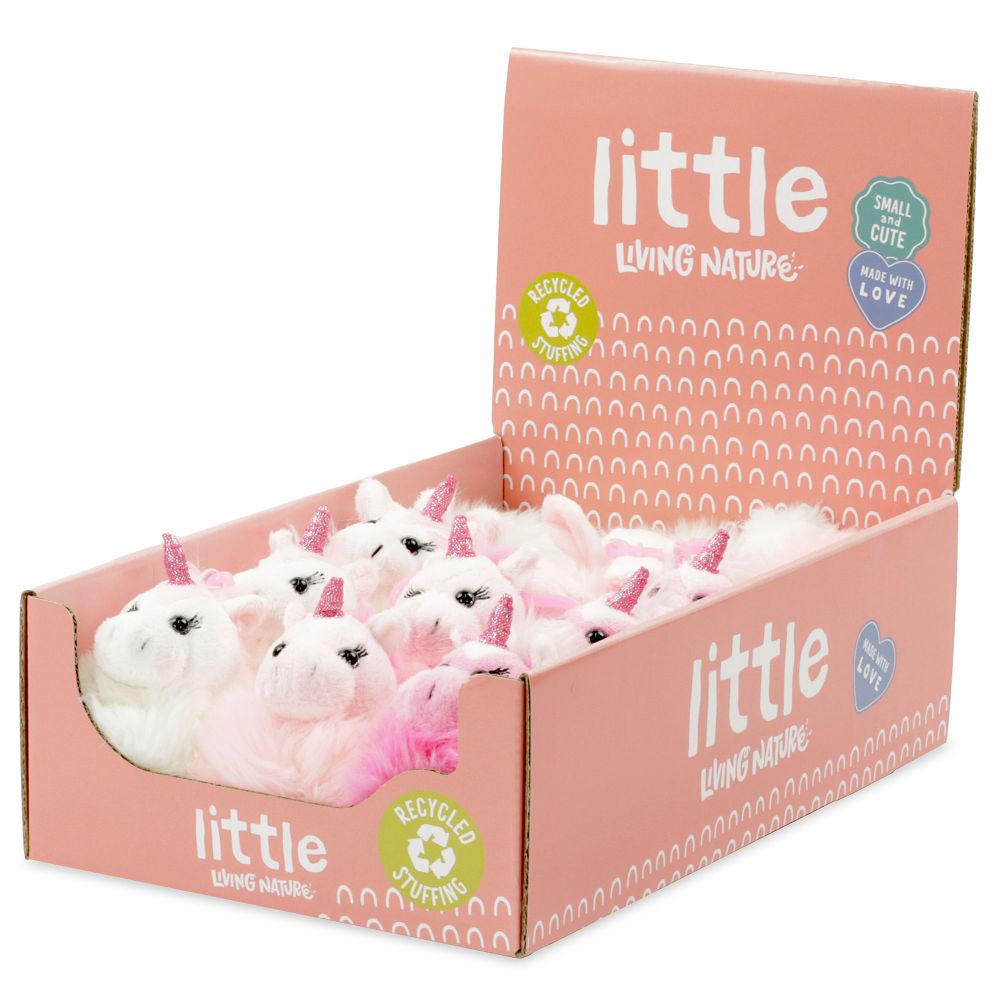 LITTLE Living Nature - Clips Pompom Unicorn Plush Animal Keyrings