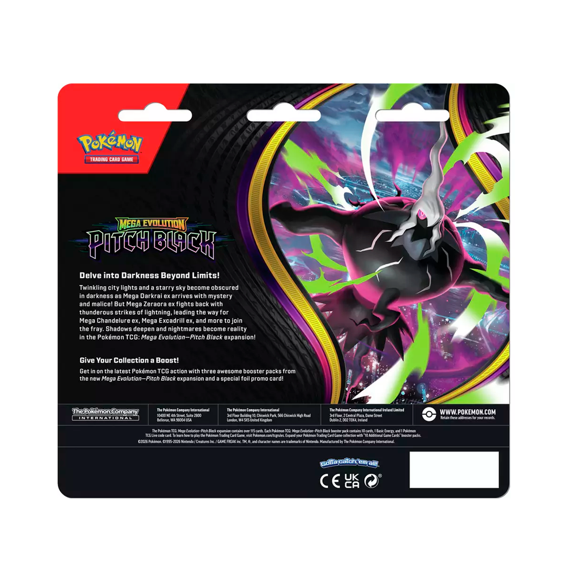 Pokemon TCG - Mega Evolution Pitch Black 3-Pack Blister Booster