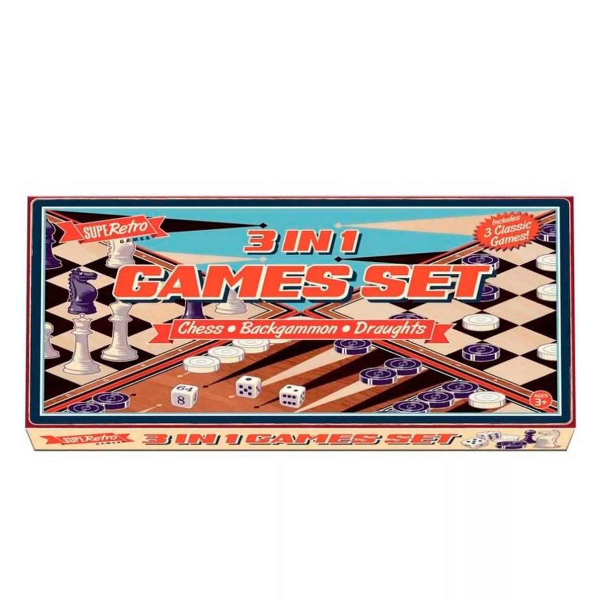 Retro 3 In 1 Board Game
