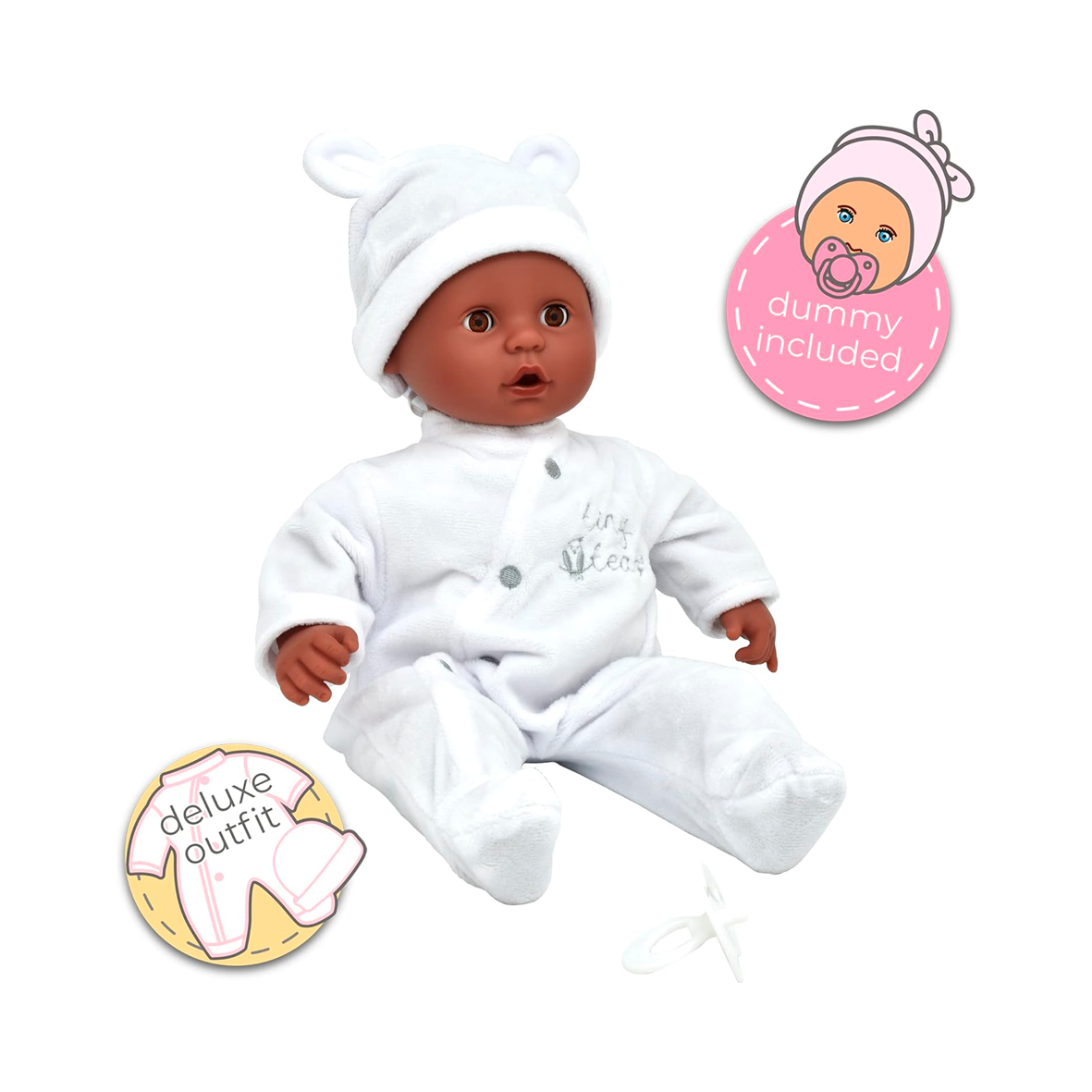 Tiny Tears - Baby Soft 38cm Doll - White Outfit